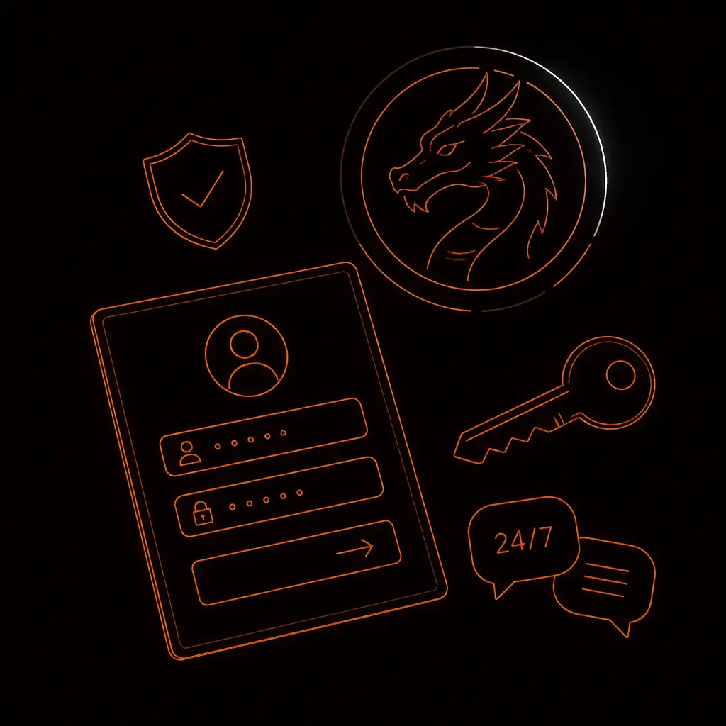 Dragonia Casino Login visual guide for Dragonia Casino